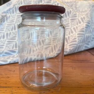Glass Jar with Red Lid with tin star